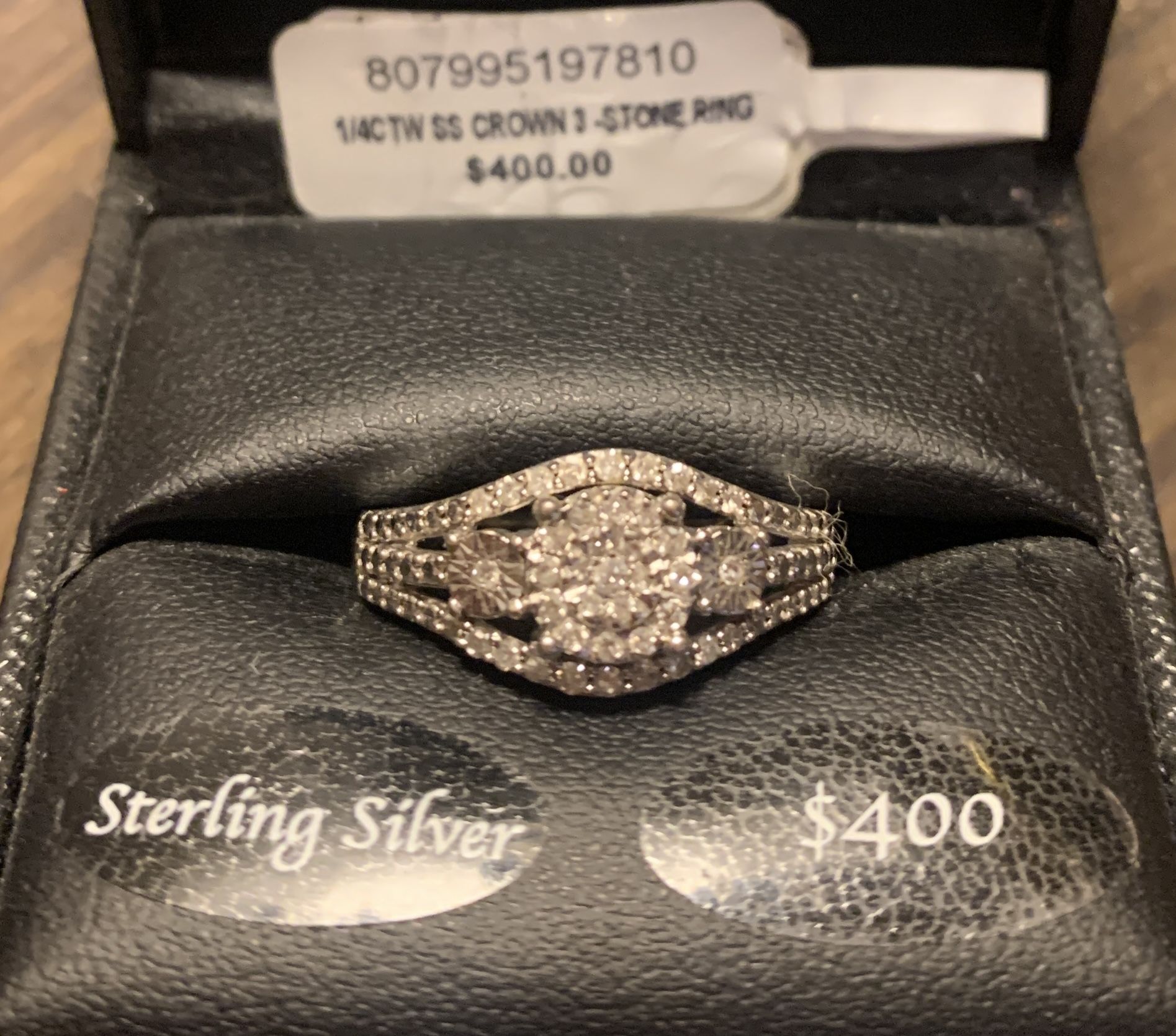 Sterling Silver and Diamond Ring