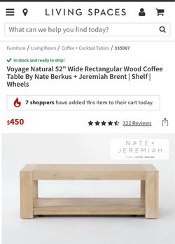 Living Spaces Voyager coffee table