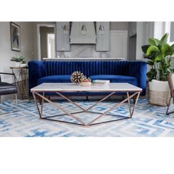 Deep Blue Velvet Couch $300 OBO 