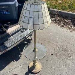 Antique Lamp With Tray Brass 