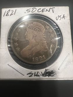 1821 Capped Bust Half Dollar 50 c. Silver US Coin!!