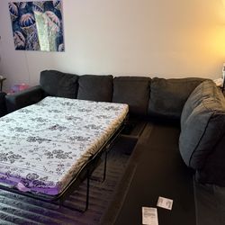 Sectional Couch w/ Queen Mattress