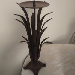 VICTORIAN GOTHIC CANDLE HOLDER RED BROWN & BLACK