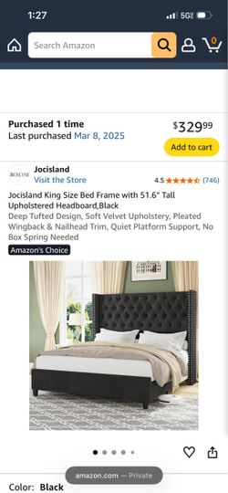 King bed frame only