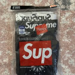 Supreme Hanes Bandana Boxer Briefs (2 Pack) Black