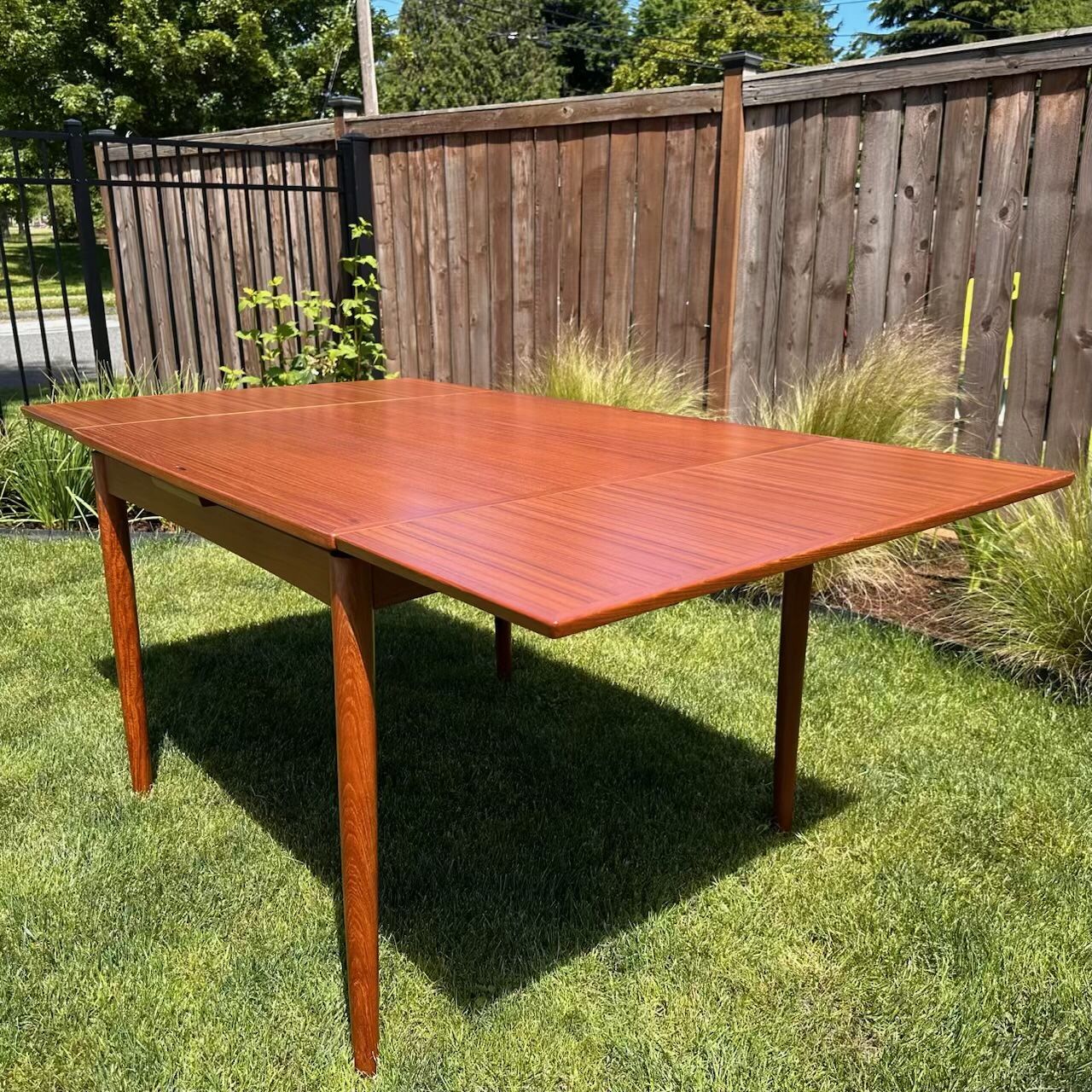 Mid Century Danish Flip Top Teak Dining / Game Table By Hundevad