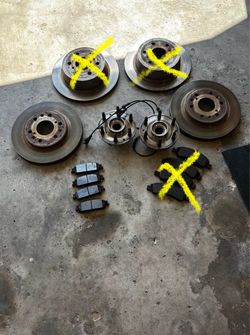 Brake pads, rotors, and wheel hubs/bearings