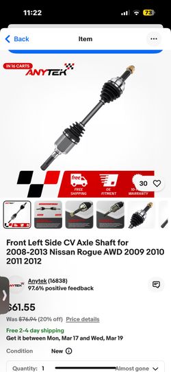 Nissan Rogue Front Driver Cv 