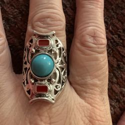 New Rhodium Fashion Ring- size 8