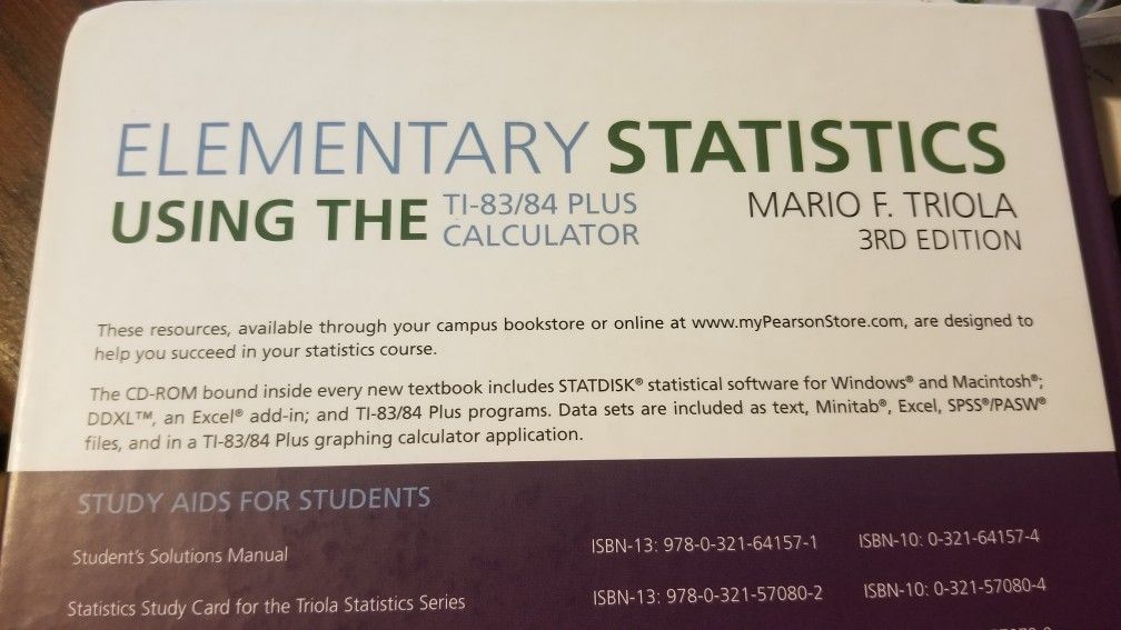Elementary Statistics using the Ti-83/84. plus Calculator