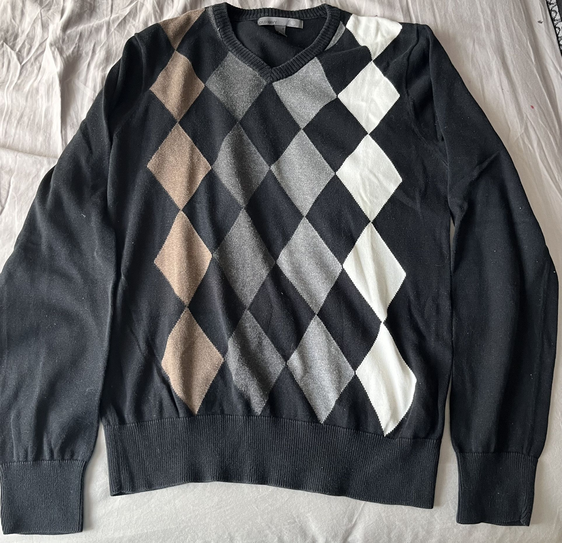 Old Navy - Medium Black Checkered long sleeve sweater shirt.