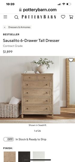 Sausalito 6-Drawer Tall Dresser