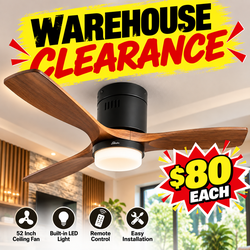 52 Inch Ceiling Fan with Lights and Remote Control