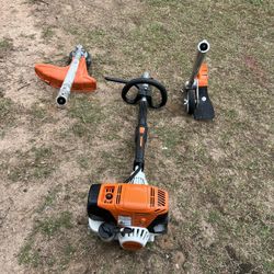 STIHL KombiMotor KM 111 R Gas Multi-System Power Head With Edger And Weed Eater Attachment’s  