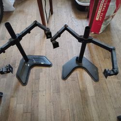 Dual Monitor Stand, Adjustable, Free-Standing, Swivel