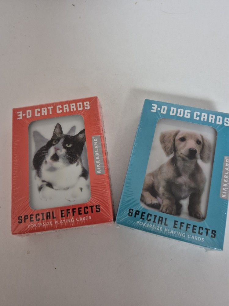 Playing Cards: 3-D....Cats And Dogs 