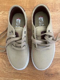 New! Kids Khaki Tan VANS Pro Sneakers Youth 2.0