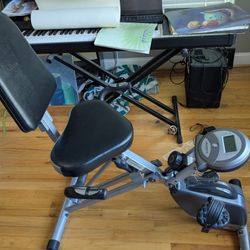 Exerputic folding stationary bike