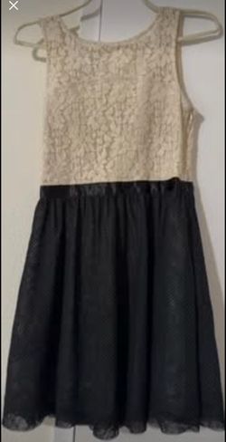 Sleeveless Lace Top Polka Dot Skirt Dress