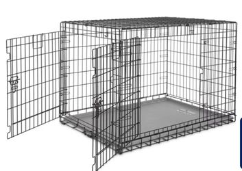 Ultra Tough 2-Door Folding Dog Crate, Large, 36.54" L X 23.08" W X 24.81" H