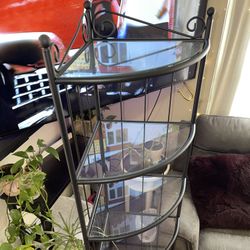 6 Tier Metal & Glass Corner Shelf