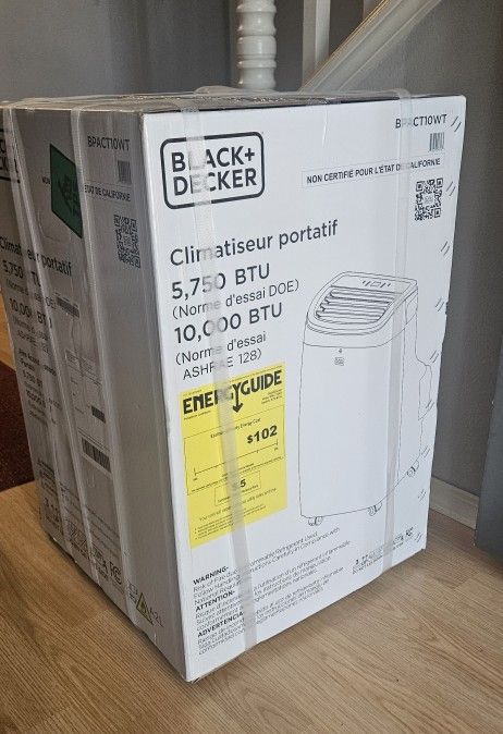 New Black & Decker 10,000 BTU Portable Air Conditioner (AC), 450sqft cooling