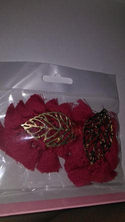 Red tasel earrings
