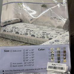 Chenille sectional sofa couch slipcover pad with cotton lace.
