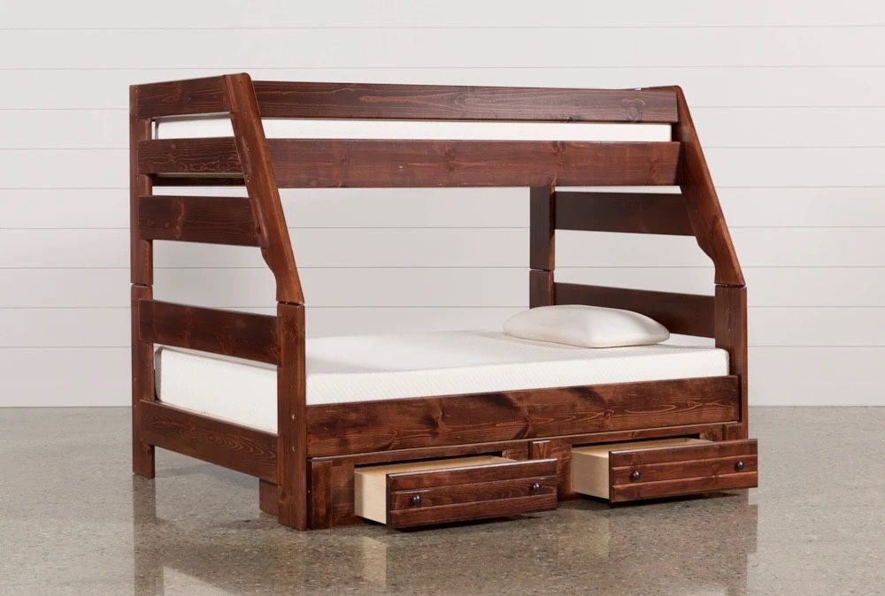 Twin Over Full Bunk Bed Solid Wood