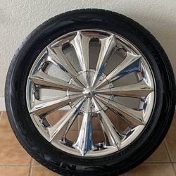 Chrome Wheels And Tires 17in SET OF FOUR For GM Cars. Fits Chevrolet Such As Malibu, Impala, Cadillac Deville, Buick They Are 5 Lug  