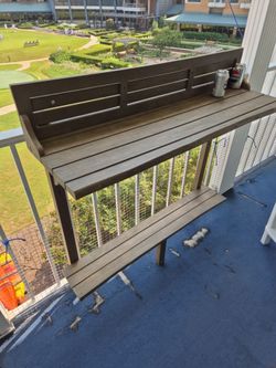 Space saving patio balcony table thats already put together