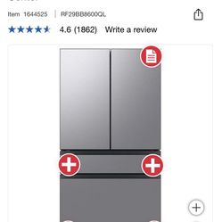 Samsung 29 cu. ft. Bespoke 4-Door French Door Smart Refrigerator with Beverage Center