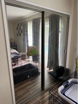 Sliding glass closet doors