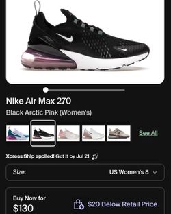 Nike airmax 270 Black Artic Pink 
Used
Size 8