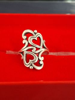 James Avery double heart ring