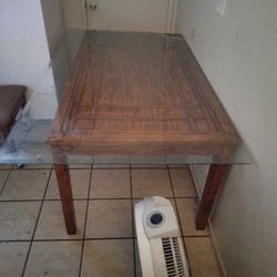 Large Kitchen Table With Glass Top