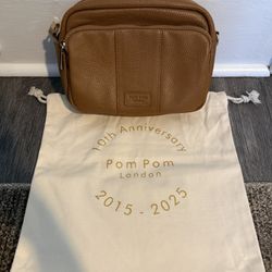 Pom Pom London Tan Leather Bag (No Strap)