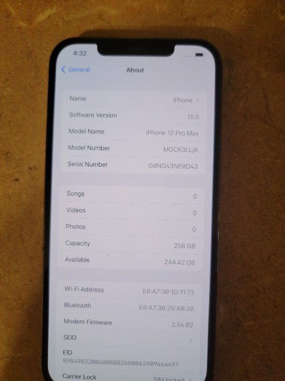 iPhone 12 Pro Max 256GB Carrier Unlocked