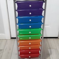 Plastic Drawers Rolling Cart 