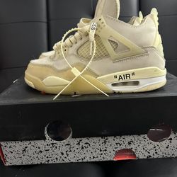 Size 9 Women’s/7.5 Men’s - Off white x Air Jordan 4 - 2020 Sail Colorway - CV9388-100
