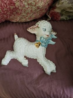 Vintage mid-century Anthropomorphic lamb plaque