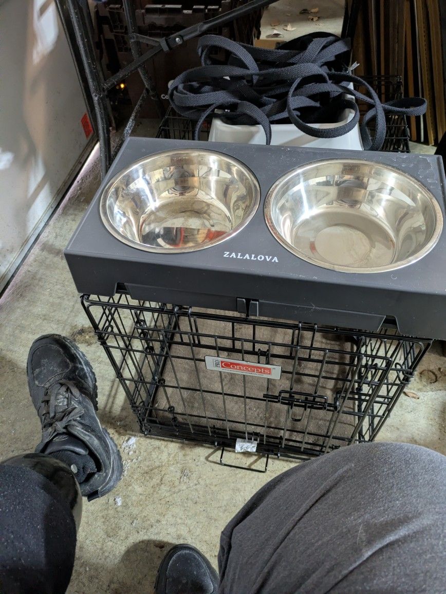 Dog Crate Food Bowl Long Leach Make Me A OFFER