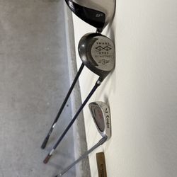 Golf Clubs (Driver, Wood, 7iron, and Putter)