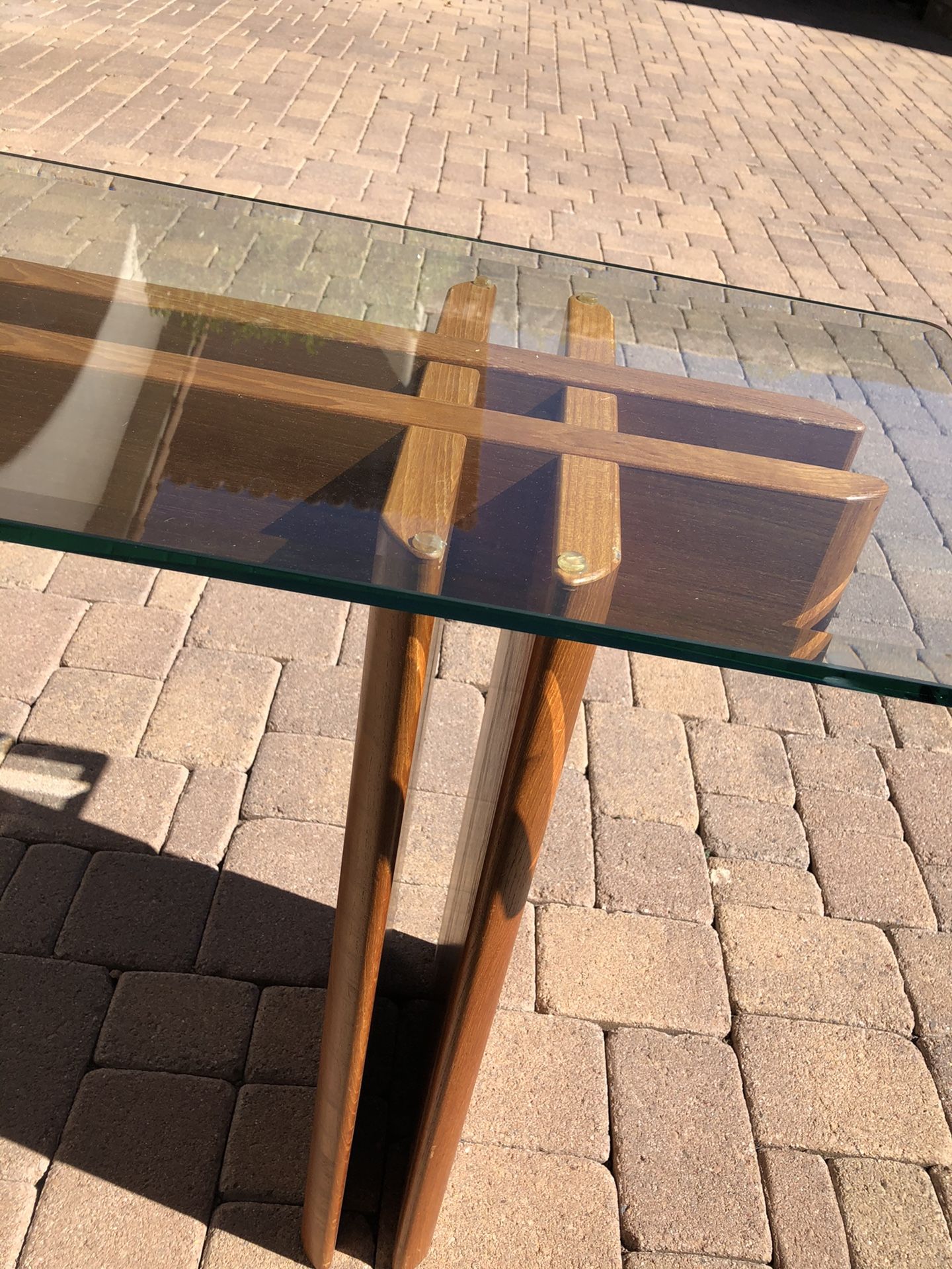 Copenhagen Teak Glass table