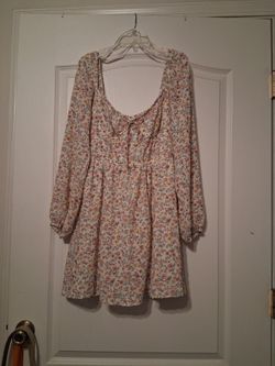 Flowery summer mini dress, size L
