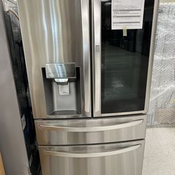 New Scratch And Dent Refrigerator 36” W French Door 4 Door Stainless Steel 
