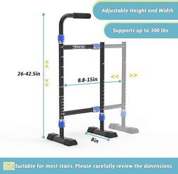 Height & Width Adjustable Stair Assist Cane for Seniors