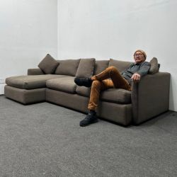 70% OFF Crate & Barrel 2 Piece Sectional Couch - Warm Gray - Can Deliver And Setup