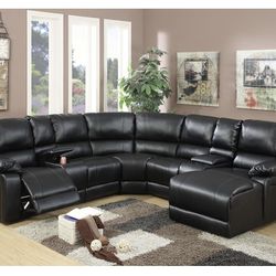 Black Motion Sectional Sofa