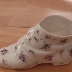 Bone China Violet and Gold Accents  Boot